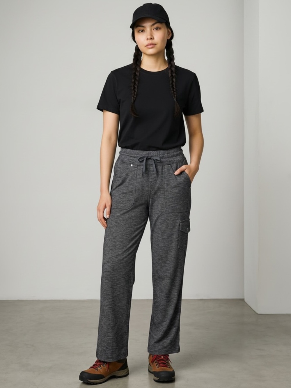 KÜHL Women's Gray Wide Leg Pants Drawstring Stretch Hiking Outdoor Size 12 Reg